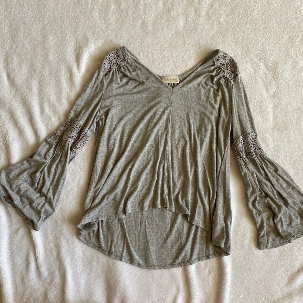 Flowy Grey Long Sleeve Top from Altar'd State